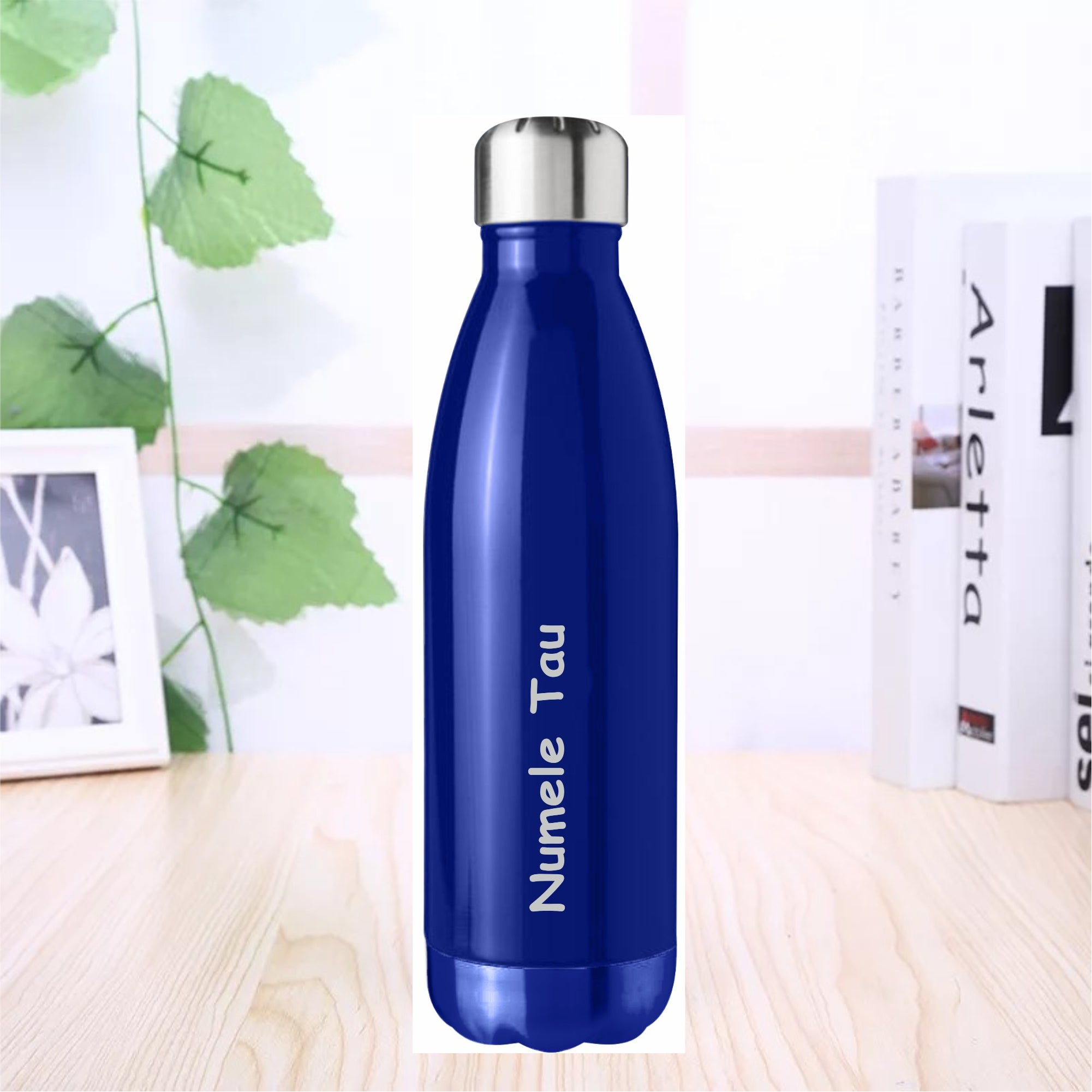 Sticla Termos din inox, personalizata in stilul tau, pereti dubli, Albastru