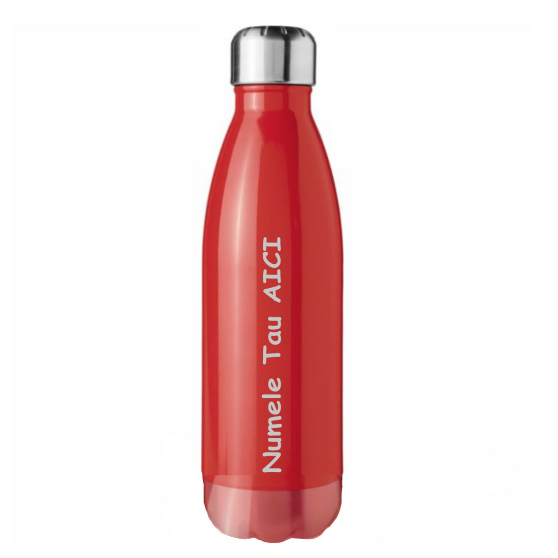 Sticla Termos din Inox, Personalizata cu numele tau, Pereti Dubli, 0.5 L, Negru